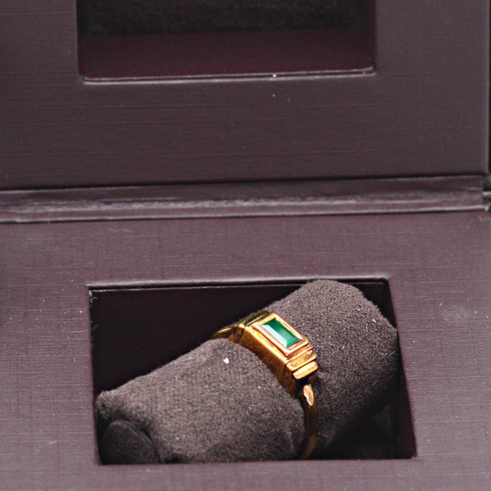 Monica Vinader Green Onyx 18k gold Vermeil over Sterling Silver Size 6